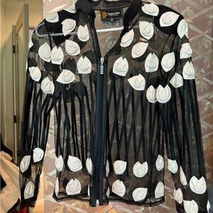 Bold Black and White leather roses